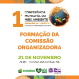 A 1ª Conferência Municipal do Meio Ambiente, que acontecerá em dezembro de 2024. Arte: Divulgação