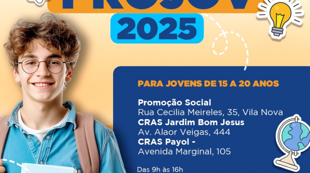 Já estão abertas as inscrições para a próxima turma do Projov. Arte: Redes Sociais/Reprodução