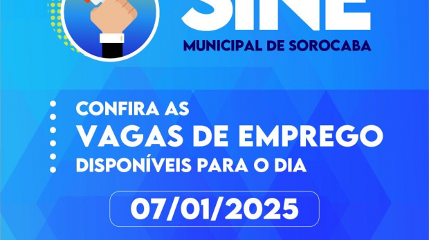 Vagas de Emprego no Sine de Sorocaba nessa terça-feira. Arte: Redes Sociais/Reprodução