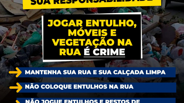 Além do descarte correto, é possível denunciar resíduos abandonados. Arte: Prefeitura de Araçariguama (Redes Sociais/Reprodução0