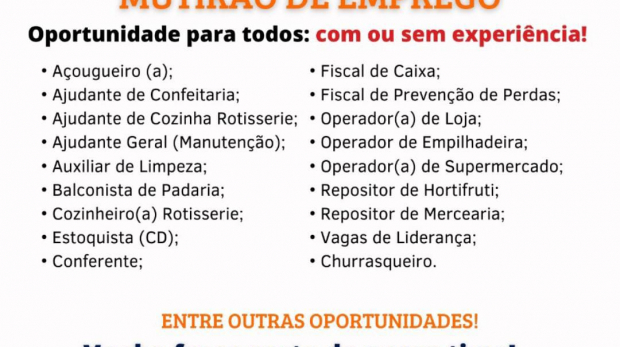 Rede de Supermercados Rossi Promove Mutirão de Empregos em Osasco. Arte: Divulgação