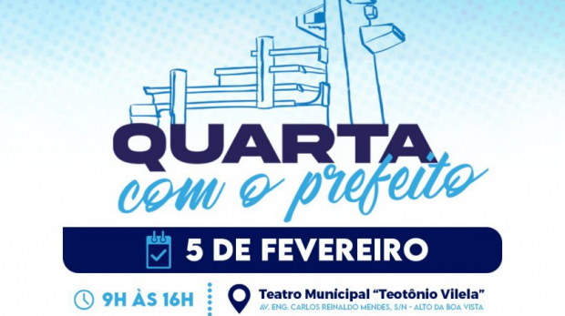 “Quarta com o Prefeito” acontece no dia 5 de fevereiro. Arte: Prefeitura de Sorocaba