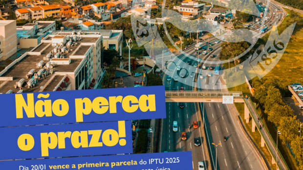 Prazo para Pagamento da Primeira Parcela do IPTU 2025 em Cotia. Arte: Prefeitura de Cotia