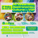 A Segunda Feira de Artesanato, Gastronomia e Cultura de VGP. Arte: Prefeitura de Vargem Grande Paulista (VGP)