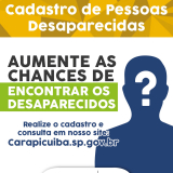 Cadastro de Pessoas Desaparecidas. Arte: Prefeitura de Carapicuíba