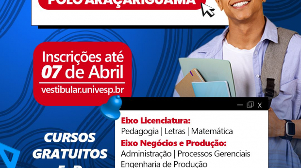 Oportunidade de Ensino Superior Gratuito e de Qualidade - Arte: Prefeitura de Araçariguama (Redes Sociais/Reeprodução)