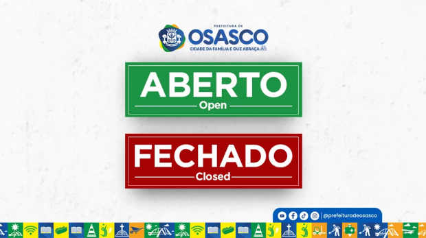 Durante o Carnaval, a Prefeitura de Osasco estará fechada nos dias 03 e 04 de março, retornando ao expediente normal no dia 05, às 13h. Imagem: SECOM/PMO