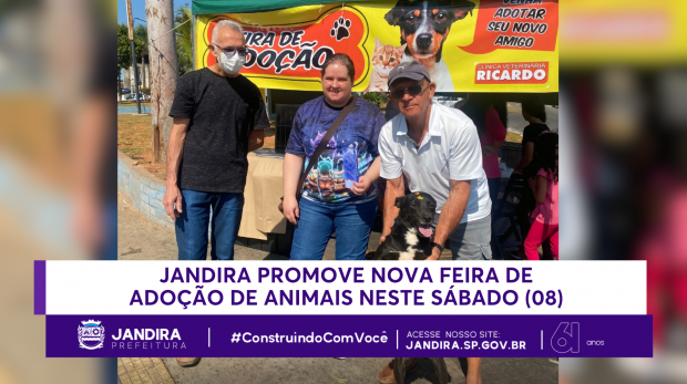 Adoção de animais neste sábado (08) em Jandira. Foto: Prefeitura de Jandira