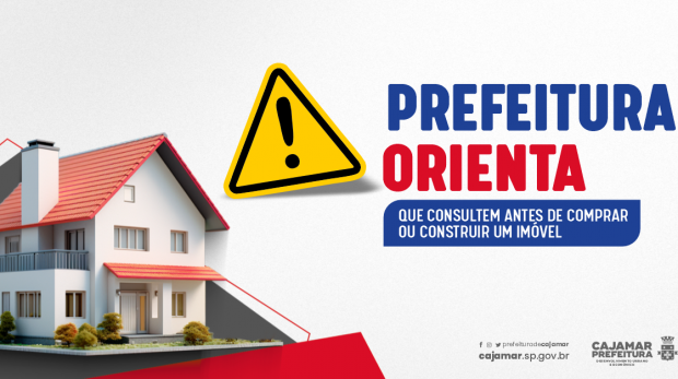 Prefeitura de Cajamar Orienta População sobre Consulta Prévia para Compra e Construção de Imóveis. Arte: Prefeitura de Cajamar