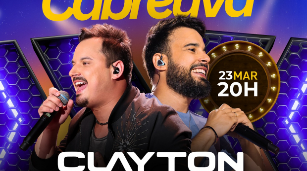 A animação está garantida! Venha festejar os 166 anos de Cabreúva com música boa e muita energia no palco com Clayton & Romário. Foto: Prefeitura de Cabreúva