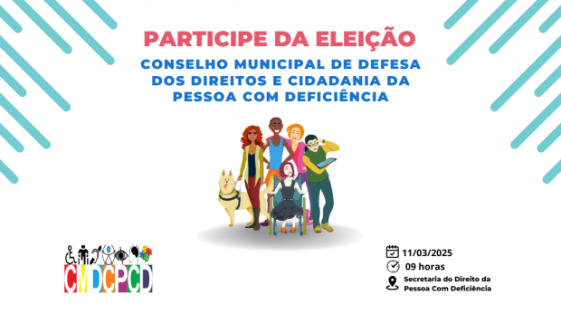 Abertura das inscrições para o Conselho Municipal de Defesa dos Direitos e Cidadania da Pessoa com Deficiência em Ibiúna. Participe e garanta sua candidatura! Arte: Prefeitura de Ibiúna