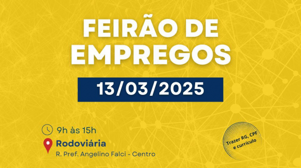 Feirão de Empregos em Ibiúna: Uma oportunidade imperdível para quem busca uma nova colocação no mercado de trabalho. Não deixe de comparecer e aproveitar as vagas disponíveis!" Arte: Prefeitura de Ibiúna