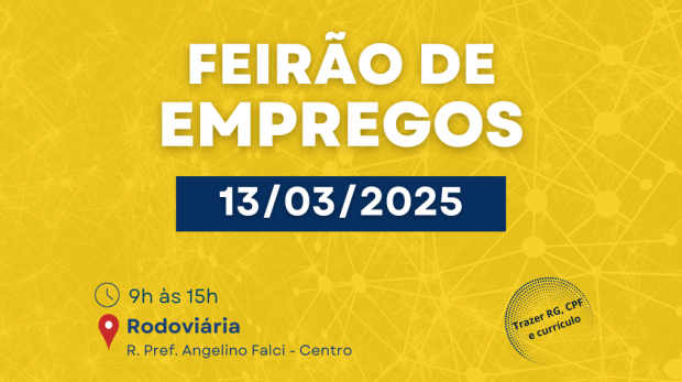 Feirão de Empregos em Ibiúna: Uma oportunidade imperdível para quem busca uma nova colocação no mercado de trabalho. Não deixe de comparecer e aproveitar as vagas disponíveis!" Arte: Prefeitura de Ibiúna