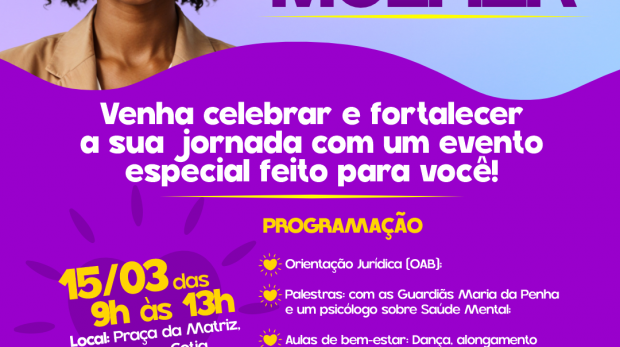 Cotia Promove Evento de Conscientização e Lazer em Homenagem ao Mês da Mulher. Arte: Prefeitura de Cotia