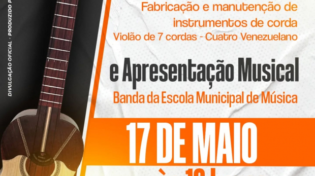 Prepare-se para uma tarde de música e aprendizado!  O Complexo Cultural de Vargem Grande Paulista recebe um evento imperdível com workshop e apresentação musical ao vivo!" Arte: Vargem Grande Paulista (VGP) - Redes Sociais/Reprodução