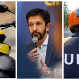 O prefeito Ricardo Nunes (MDB), que conseguiu liminar na Justiça suspendendo os serviços de moto da 99 e da Uber na capital paulista. — Foto: Montagem/g1/Reprodução/Redes Sociais
