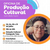 Estação Cultural Fotógrafo Tuta será o palco da Oficina de Produção Cultural em julho — espaço dedicado à arte e à formação de novos talentos em Cabreúva. Arte: Prefeitura de Cabreúva (Redes Sociais/Reprodução)