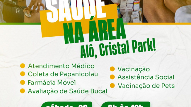 Com serviços gratuitos, acolhimento e orientação, o Saúde na Área transformou a manhã de sábado em um momento de cuidado e prevenção no bairro Cristal Park.  Foto: Prefeitura de Pirapora Do Bom Jesus (Redes Sociais/Reprodução)
