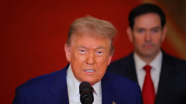O presidente dos EUA, Donald Trump, faz um discurso à nação na Casa Branca em Washington, DC, EUA, em 21 de junho de 2025, após ataques dos EUA às instalações nucleares do Irã.
(Crédito da foto: REUTERS / CARLOS BARRIA)