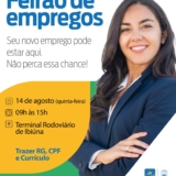 Feirão de Empregos em Ibiúna reúne empresas e serviços gratuitos para quem busca recolocação no mercado
