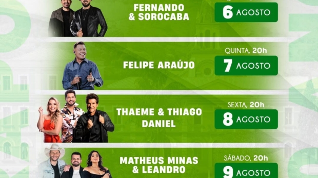 A energia tomou conta do Parque do Capelão! Quem veio curtir a Festa dos 300 Anos já sabe: é emoção do começo ao fim! E o melhor… ainda tem MUITO mais por vir! Tudo pronto para mais uma noite histórica! O palco dos 300 Anos já está preparado para receber atrações imperdíveis — vem viver esse momento com a gente! Entrada 100% gratuita. Foto: Prefeitura de Pirapora Do Bom Jesus (Redes Sociais/Reprodução)