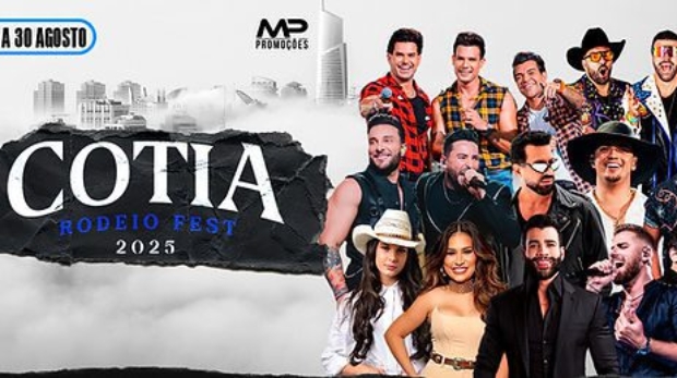 Gusttavo Lima é uma das atrações mais esperadas da primeira noite do Cotia Rodeio Fest 2025. O novo espaço do evento, o Aeródromo Nascimento, promete mais conforto e estrutura para o público. Foto: Divulgação 