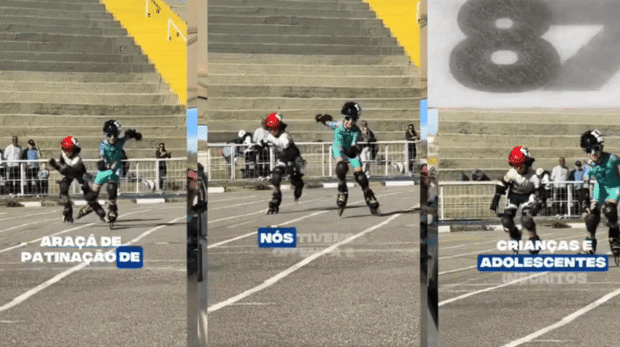 Atletas de várias cidades participaram da 2ª edição da Copa Araçá de Patinação de Velocidade, realizada neste domingo em Araçariguama. Montagem: Rodrigo Andrade, A Real Mudança (Redes Sociais/Reprodução)