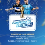 Tudo ou nada!
Sub Óbto e Os Primos prontos para fazer história na grande final do Campeonato de Futsal Amador! Quem leva a taça hoje? Foto: Prefeitura De Cabreúva (Redes Sociais/Reprodução)