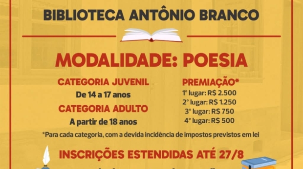Iniciativa da Biblioteca Municipal Antônio Branco incentiva novos talentos da poesia em Santana de Parnaíba. Inscrições prorrogadas até 27 de agosto!  Vencedores do Concurso Literário 2025 receberão prêmios em dinheiro e certificados de reconhecimento cultural. Foto: Prefeitura De Santana De Parnaíba (Redes Sociais/ Reprodução)