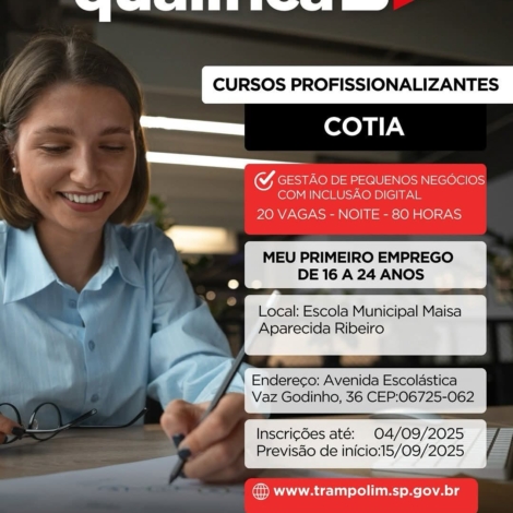 Começou! Alunos já em sala no Qualifica SP, buscando novas oportunidades e conhecimento em Cotia. Foto: Prefeitura De Cotia (Redes Sociais/Reprodução)