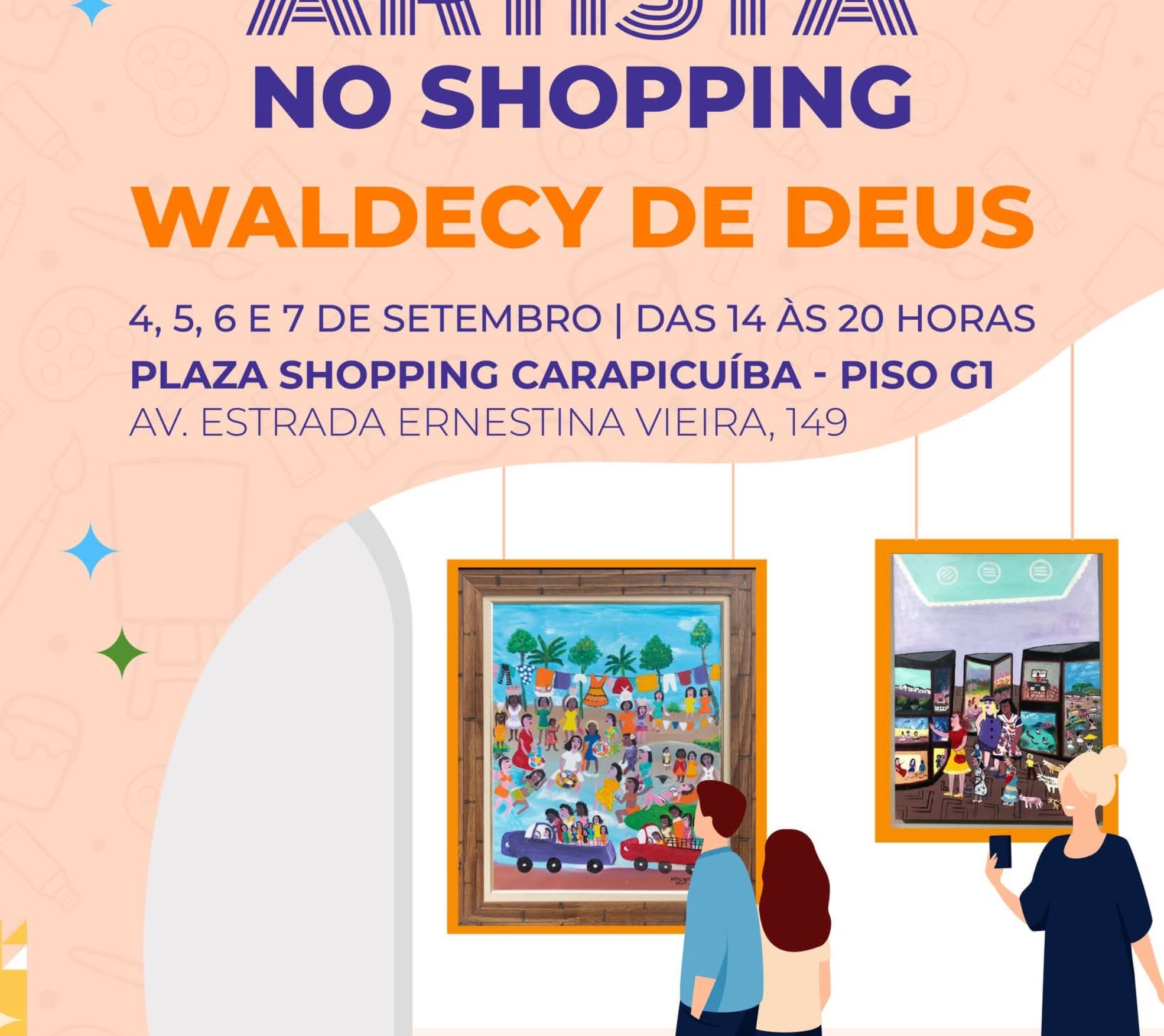 De 4 a 7 de setembro, descubra a beleza do cotidiano com a arte de Waldecy de Deus. Foto: Prefeitura De Carapicuíba (Redes Sociais/ Reprodução)