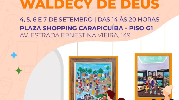 De 4 a 7 de setembro, descubra a beleza do cotidiano com a arte de Waldecy de Deus. Foto: Prefeitura De Carapicuíba (Redes Sociais/ Reprodução)