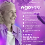 Moradores de Jandira participam das ações do Agosto Lilás, com serviços gratuitos de saúde e atividades de conscientização contra a violência à mulher. Foto: Prefeitura De Jandira (Redes Sociais/Reprodução)