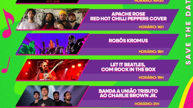 Hoje é dia de festa, rock e celebração em São Roque! Vem pro Recanto curtir esse domingão especial! Foto: Prefeitura De São Roque (Redes Sociais/Reprodução)
