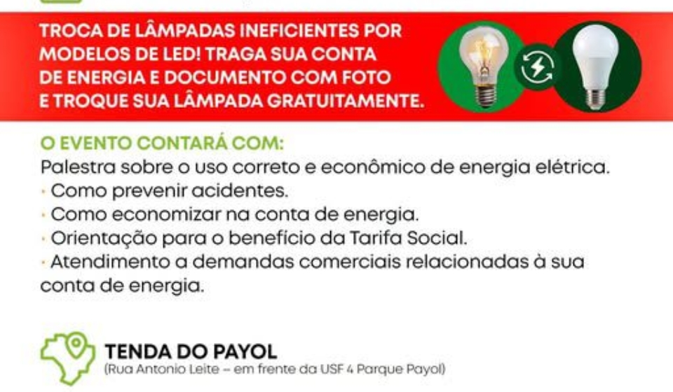 População de Pirapora unida por um futuro mais sustentável durante a ação de troca de lâmpadas e palestra educativa promovida pela Prefeitura e Enel. Foto: Prefeitura De Pirapora Do Bom Jesus (Redes Sociais/Reprodução)