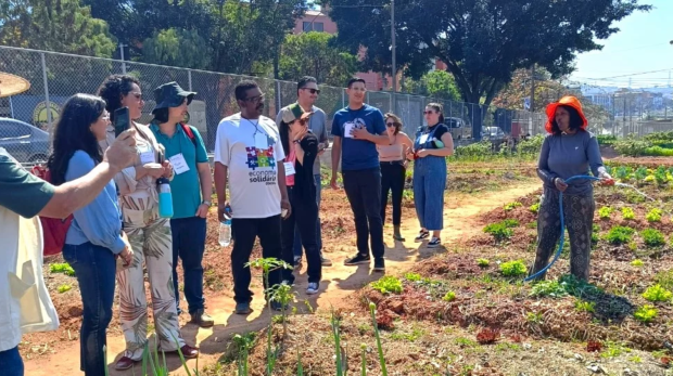 Visita técnica ao Eixo Verde encantou participantes da Formação em Agricultura Urbana – Edição 2025. Fotos: Setre/PMO