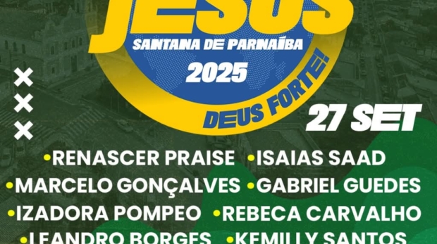 Com uma programação de peso e um clima de adoração como você nunca viu, essa data vai entrar para a história da cidade. Foto: Prefeitura De Santana De Parnaíba (Redes Sociais/Reprodução)
