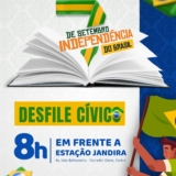 Cidadãos e instituições de Jandira se reúnem para celebrar o 7 de Setembro com o tradicional Desfile Cívico, em um momento de orgulho e união pela Independência do Brasil. Arte: Prefeitura De Jandira (Redes Sociais/Reprodução)