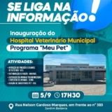 Se liga na informação! Inauguração do Hospital Veterinário Municipal Programa "Meu Pet" 🗓 5/9, às 17h30  📍 Rua Nelson Cardoso Marques, em frente ao nº 383 - Jardim Betânia - Foto: Prefeitura De Sorocaba (Redes Sociais/ Reprodução)