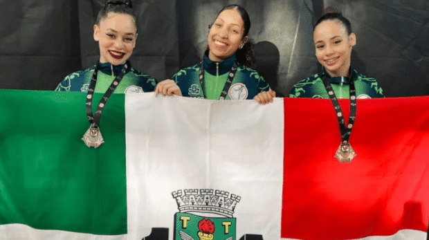 Sofia Freitas e Luiza Ribeiro no pódio estadual — talento, dedicação e orgulho de Osasco brilhando na ginástica rítmica! Foto: Divulgação 
