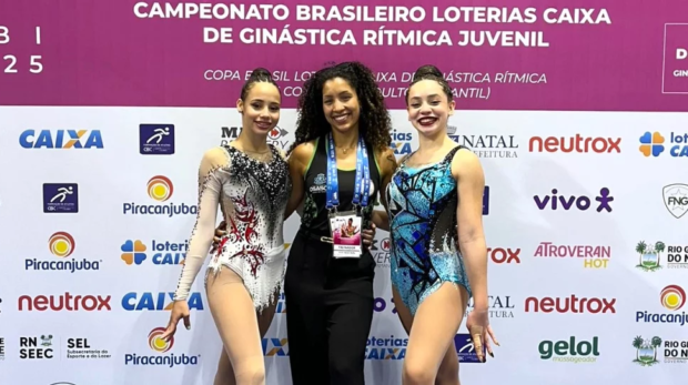 Luiza Ribeiro e Sofia Freitas representam Osasco no Campeonato Brasileiro de Ginástica Rítmica em Natal (RN). Fotos: Divulgação/Serel
