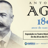 Exposição celebra os 180 anos de nascimento de Antônio Agú, fundador de Osasco, no Teatro Municipal Glória Giglio. Imagem: Divulgação