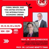 O Programa de Pós-Graduação em Direito Político e Econômico da Universidade Mackenzie está oferecendo o curso “China, Brazil and the United States in the International Economic Order”, com apoio do Ibrachina e da ABLE. Foto: Ibrachina (Redes Sociais/Reprodução)