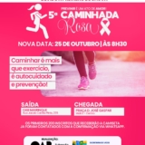 5ª Caminhada Rosa de Mairinque adiada para 25/10 por segurança e bem-estar dos participantes. Participe da Caminhada Rosa: um ato de prevenção, amor e autocuidado para toda a comunidade. Foto: Prefeitura De Mairinque