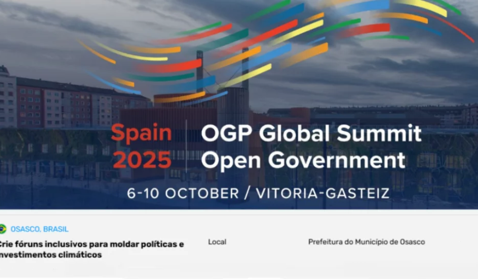 Osasco é destaque internacional! Projeto ‘Território em Foco: Osasco pelo clima’ é reconhecido na Open Government Partnership 2025 na Espanha. Foto: Divulgação