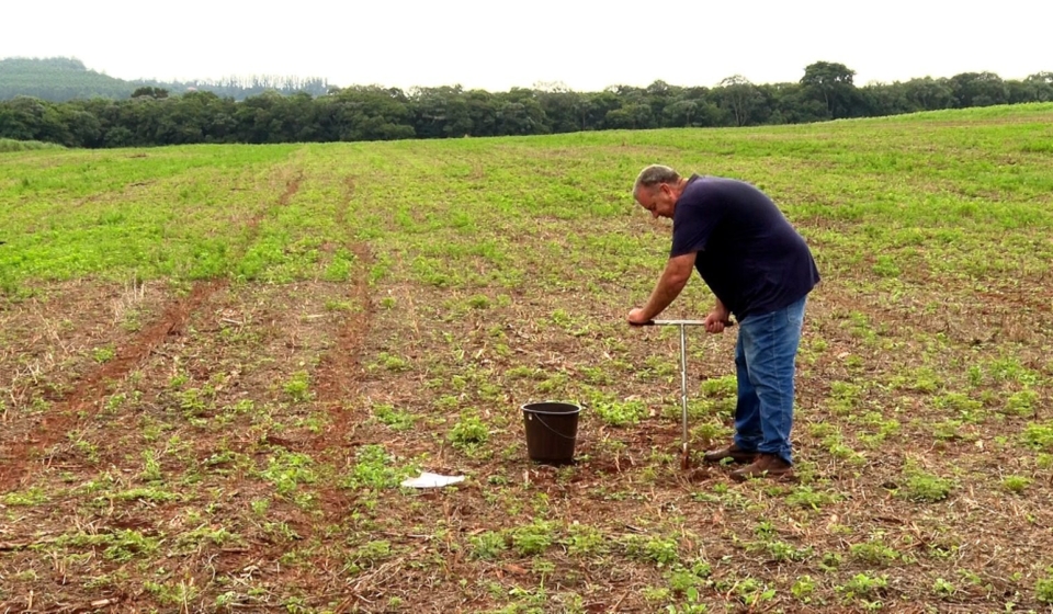 Coleta de solo para análise_ Foto de divulgação da CATI
