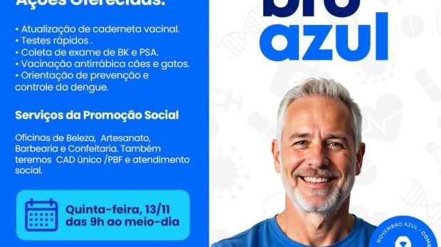 Moradores participam da ação “Saúde do Homem em Foco”, que integra a campanha Novembro Azul em Pirapora Do Bom Jesus. Foto: Prefeitura De Pirapora Do Bom Jesus (Redes Sociais/Reprodução)