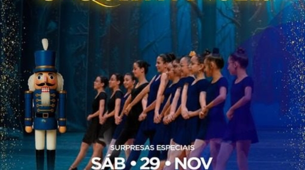 Elenco do CEU José Saramago durante os ensaios do espetáculo “O Quebra-Nozes”, que reúne 70 alunas das oficinas de balé e artistas convidados em uma apresentação gratuita para a comunidade. Foto: Divulgação