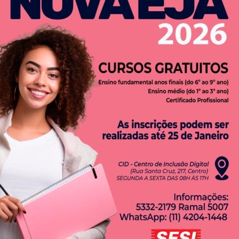 Araçariguama abre inscrições para cursos gratuitos de Educação de Jovens e Adultos – NOVA EJA 2026