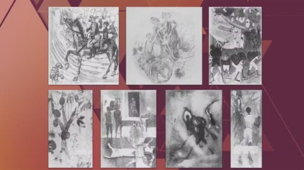 Ilustrações de Candido Portinari que foram levadas da Biblioteca Mário de Andrade, em SP — Foto: Reprodução/TV Globo